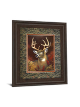 Deer Portrait Double Matted - Framed Print Wall Art - Red