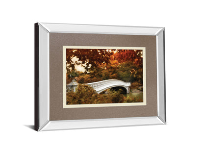 Bow Bridge By Tom Reeves - Mirror Framed Print Wall Art - Light Brown