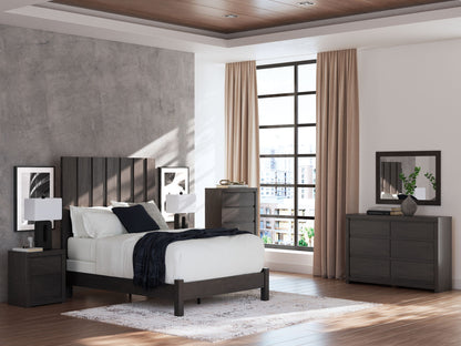 Fraluna - Six Drawer Dresser - Charcoal