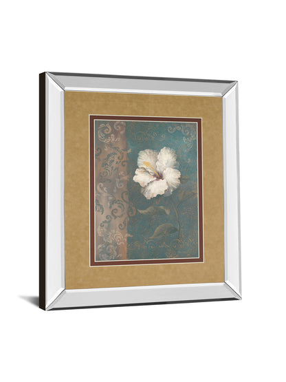 Floral Trans Il By Vivian Flasch - Mirror Framed Print Wall Art - Light Brown