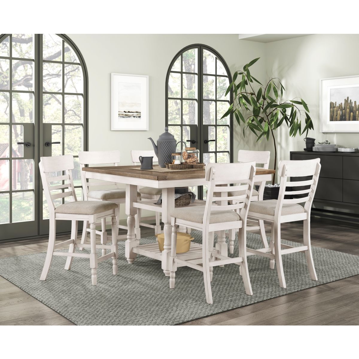 Alburgh - Counter Height Chair (Set of 2) - Light Gray