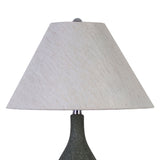 "Cerulean Elegance" Ceramic Table Lamp (Set of 2) - Blue Gray