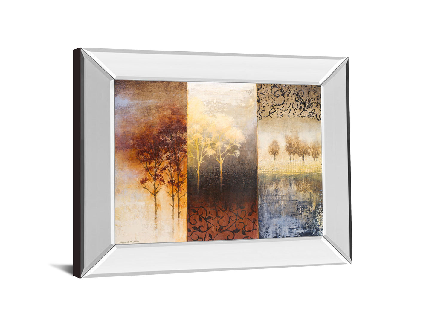 Lost In Trees I By Michael Marcon - Mirror Framed Print Wall Art - Light Brown