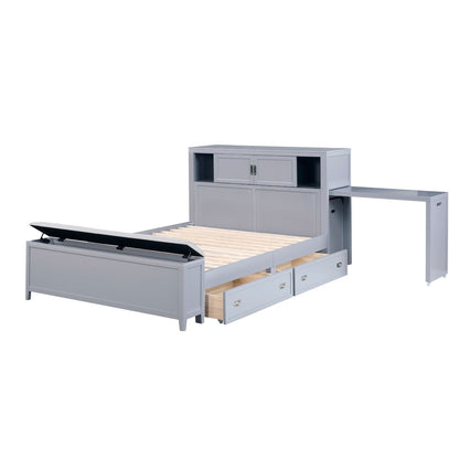 Sloane - Bookcase Bed With Hidden Desk, Stool And Storage Bench