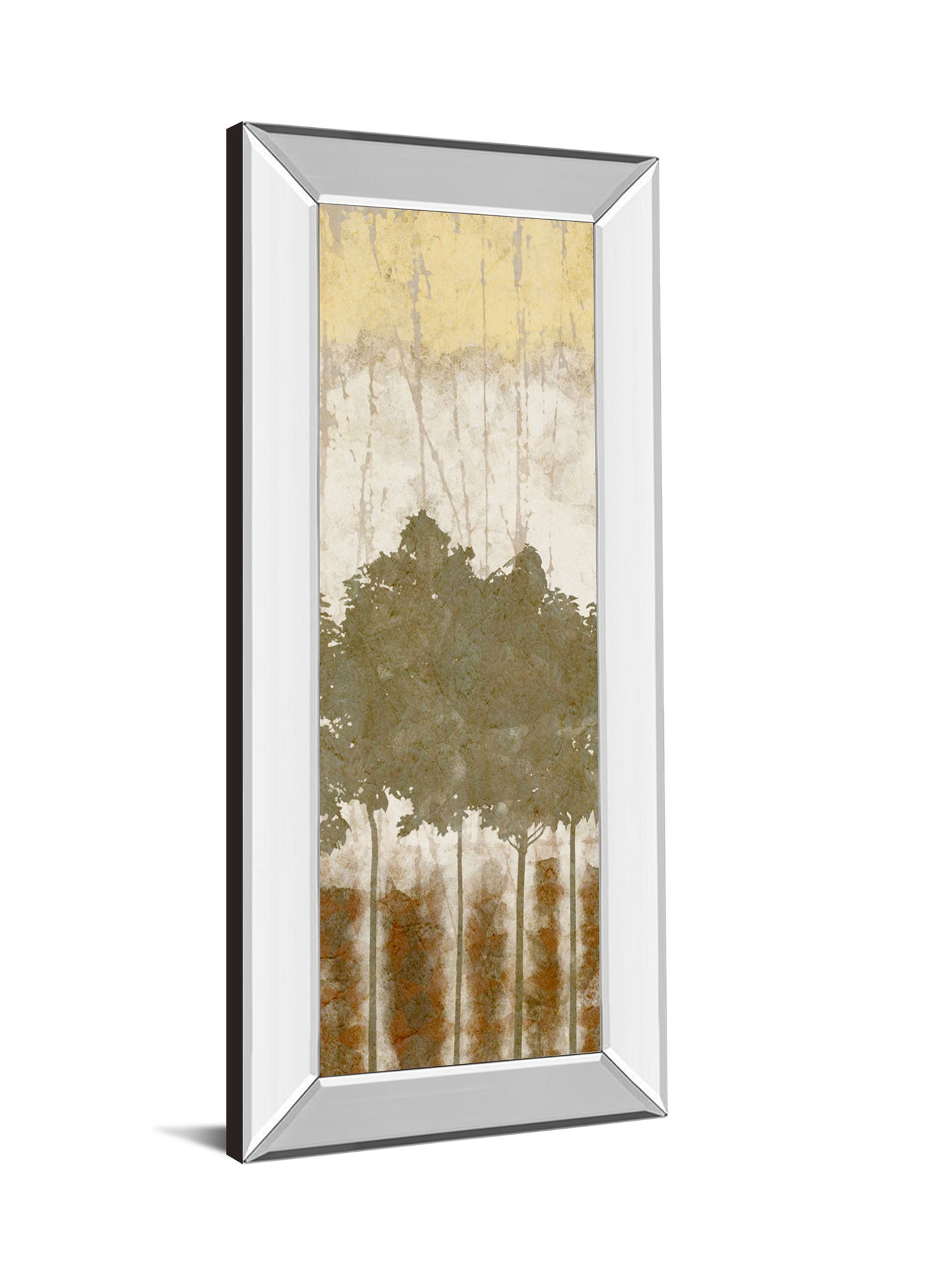 Nature's Quartet Il By Alonzo Saunders - Mirror Framed Print Wall Art - Light Brown