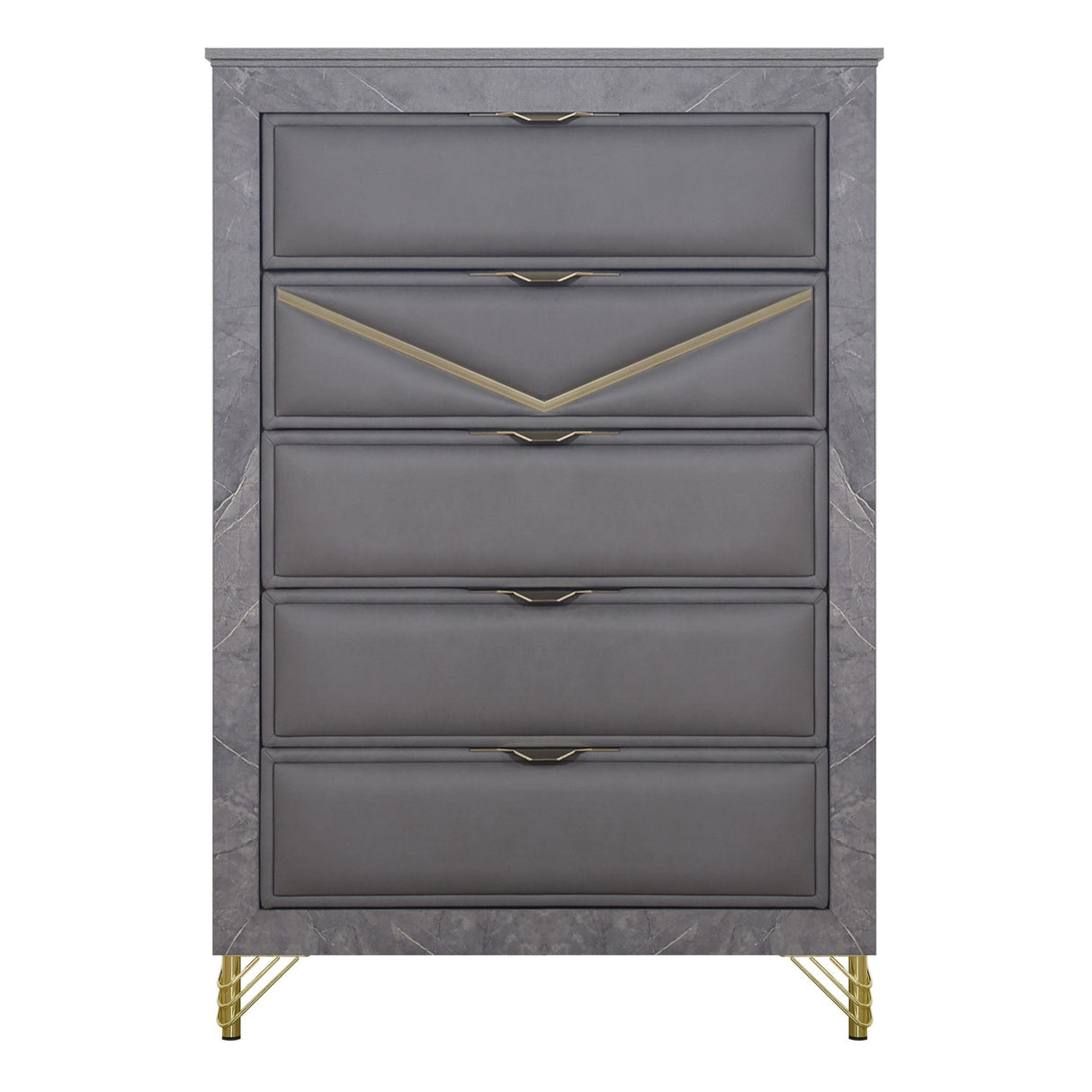 Symmetry - 5 Drawer Chest - Charcoal