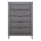 Symmetry - 5 Drawer Chest - Charcoal