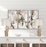 "Sculptural Serenity" Ceramic Table Lamp (Set of 2) - Stone / Soft Gold