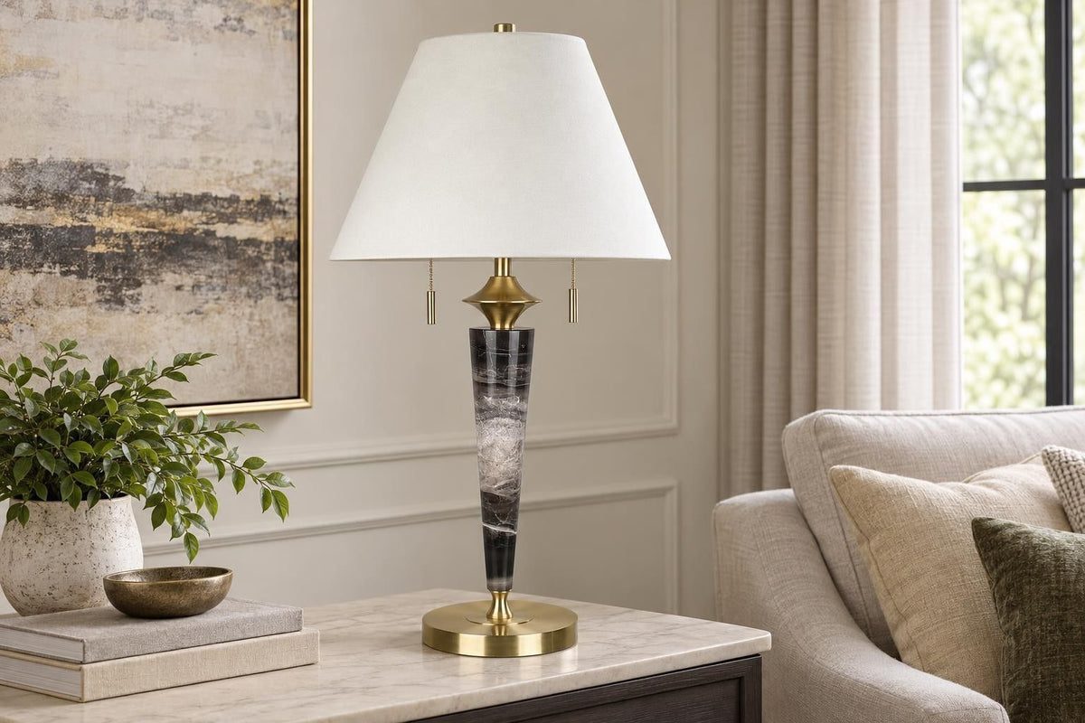 Midnight Scepter - 31 X 16 - Marble Table Lamp (Set of 2) - Black Marble