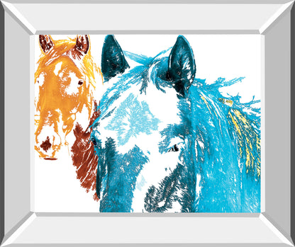 It's Cool To Be By Marvin Pelkey - Mirror Framed Print Wall Art - Light Blue