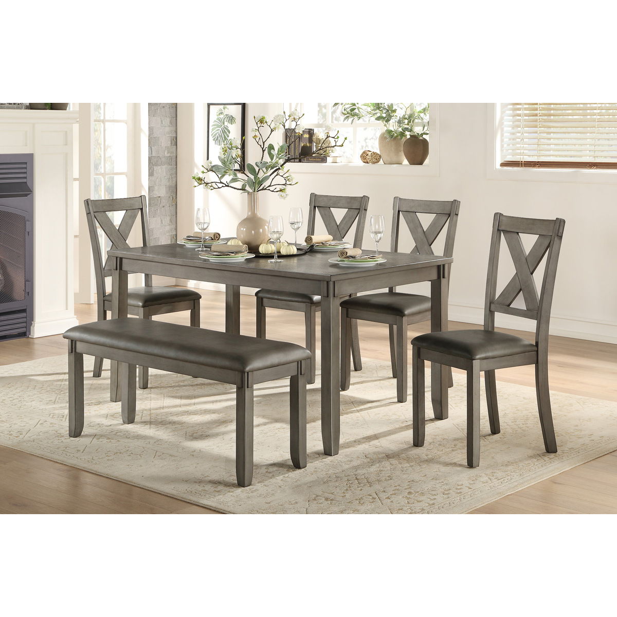 Holders - 6 Piece Dinette Set - Gray