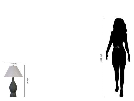 "Cerulean Elegance" Ceramic Table Lamp (Set of 2) - Blue Gray