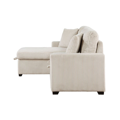 Rhett - 3 Piece Reversible Sectional With Pull-Out Bed And Hidden Storage