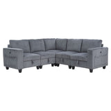 Walterboro - Sectional With Storage, Storage Pouches And Charging Ports