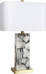 "Alabaster Mosaic" Alabaster Table Lamp (Set of 2) - Alabaster / Soft Gold