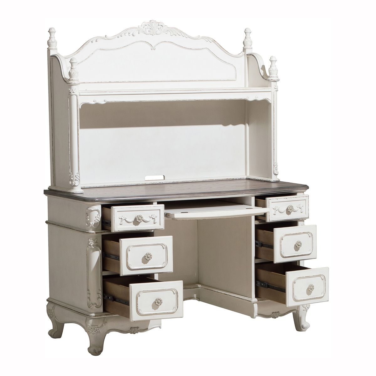 Cinderella - Writing Desk With Hutch - White