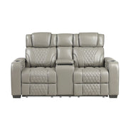 Apex - Power Double Reclining Loveseat With Center Console, Power Headrests, Storage Arms With Cup Holders, Wireless Charger, Air Massage And Heat, LED Lighting And Charging Ports