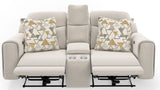 Micah - Power Headrest Power Deep Seat Reclining Console Loveseat - Oatmeal