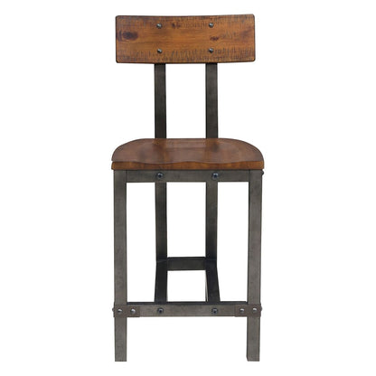 Holverson - 5 Piece Dining Room Set (Table & 4 Side Chairs) - Rustic Brown / Gunmetal