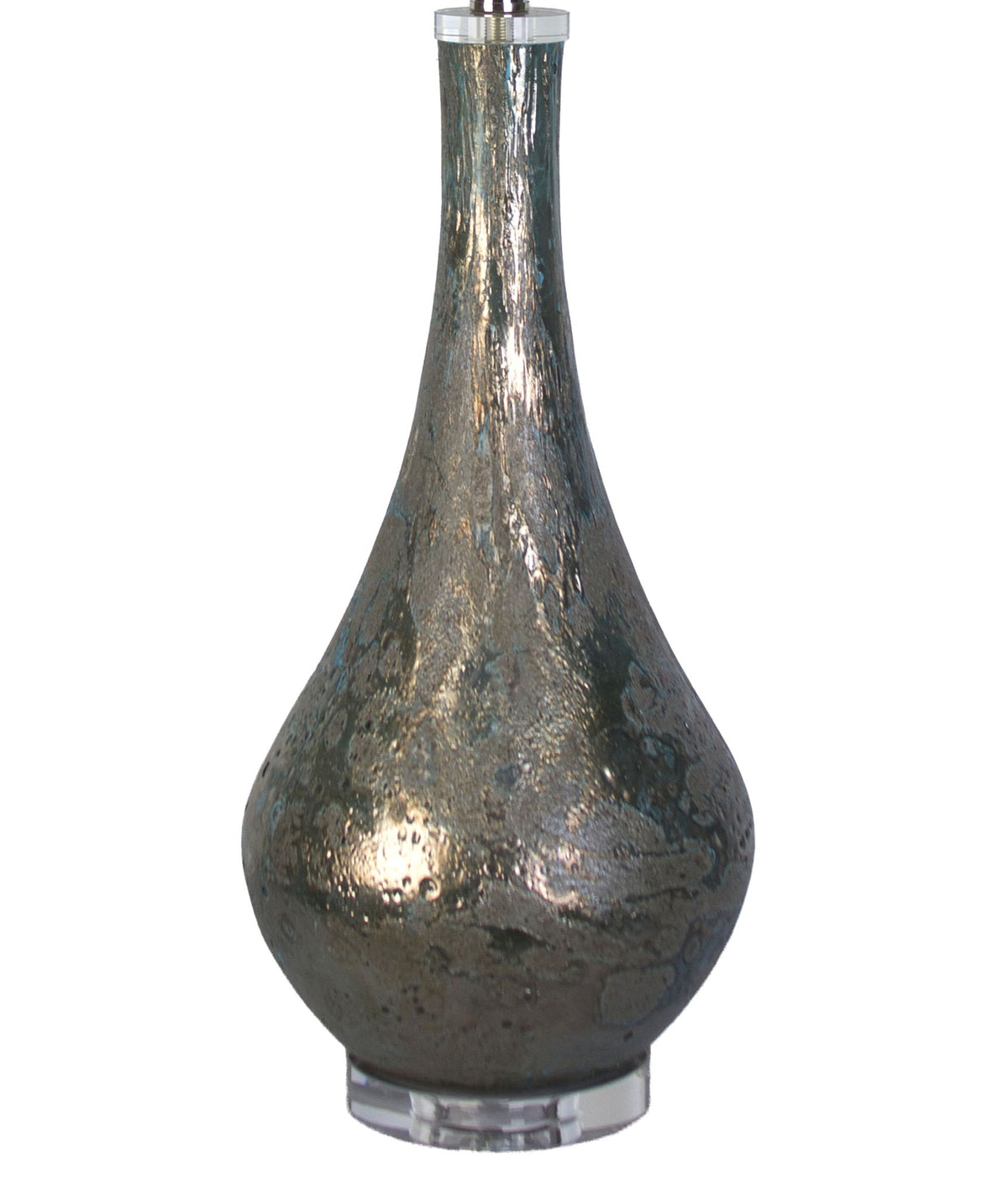Lagoon Luster - 32 X 16 - Art Glass Table Lamp (Set of 2) - Mottled Teal