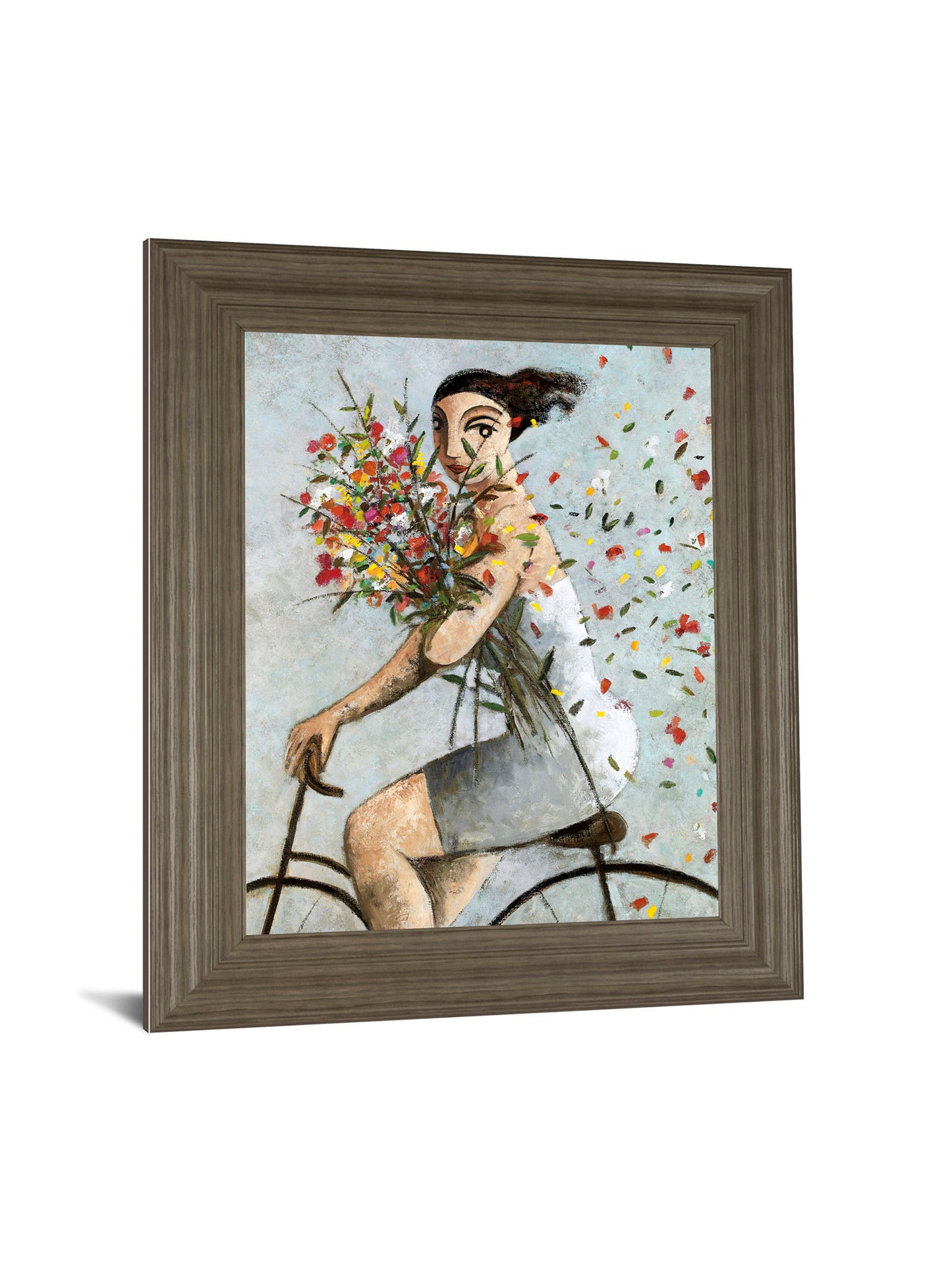 Petals By Lourenco - Framed Print Wall Art - Gray
