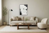 "Ethereal Blossom II" Hand-Painted Canvas In Frame - Gray / Black