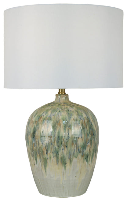 Shoreline Reverie - 28 X 18 - Ceramic Table Lamp - Sea Glass Glaze