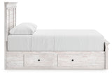 Makidern - Panel Storage Bed With Under Bed Storage Unit And Storage Footboard