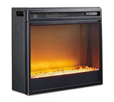 Entertainment Accessories - Fireplace Insert Glass/Stone - Black