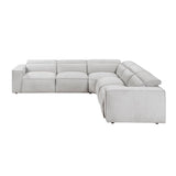 Phoebe - 5-Piece Modular Power Reclining Sectional With Power Headrests - Gray