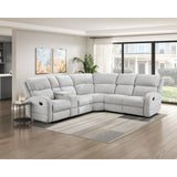 Thorne - 3 Piece Reclining Sectional With Left Console - Light Gray
