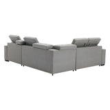 Farrah - 3 Piece Sectional With Adjustable Headrests - Light Gray