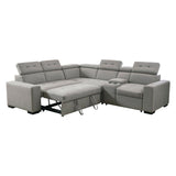 Farrah - 3 Piece Sectional With Adjustable Headrests - Light Gray