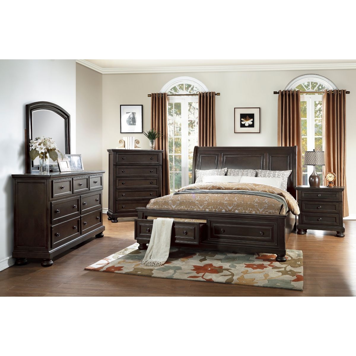 Begonia - Nightstand With Hidden Drawer - Grayish Brown