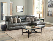 Como - 3 Piece Italian Leather Match Reclining Sectional