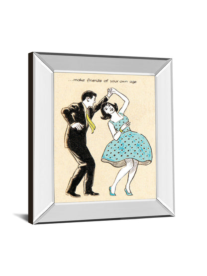 Make Friends Of Your Own Age By Roy Newby - Mirror Framed Print Wall Art - Beige
