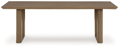 Serene Bay - Rectangular Dining Table With Umbrella Option - Dark Brown