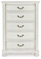 Montelaine - Five Drawer Chest - Antique White