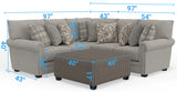 Livingston - Sectional With Comfort Coil Seating, 40" Cocktail Ottoman And Accent Pillows Included