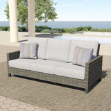 Bungalow - Patio Sofa With 2 Accent Pillows - Gray