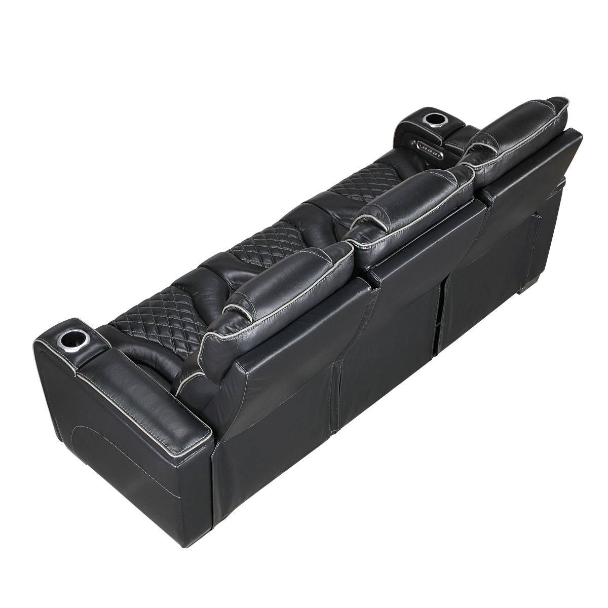 Apex - Power Double Reclining Sofa With Center Drop-Down Cup Holders, Power Headrests, Storage Arms With Cup Holders, Reading Lights, Wireless Charger, Air Massage And Heat, LED Lighting And Charging Ports