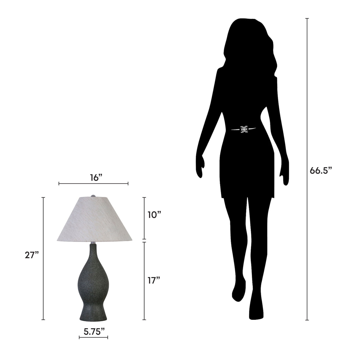 "Cerulean Elegance" Ceramic Table Lamp (Set of 2) - Blue Gray