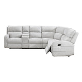 Thorne - 3 Piece Reclining Sectional With Left Console - Light Gray