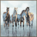 "Equine Grace I" Hand-Painted Canvas In Frame - Earthy Tones
