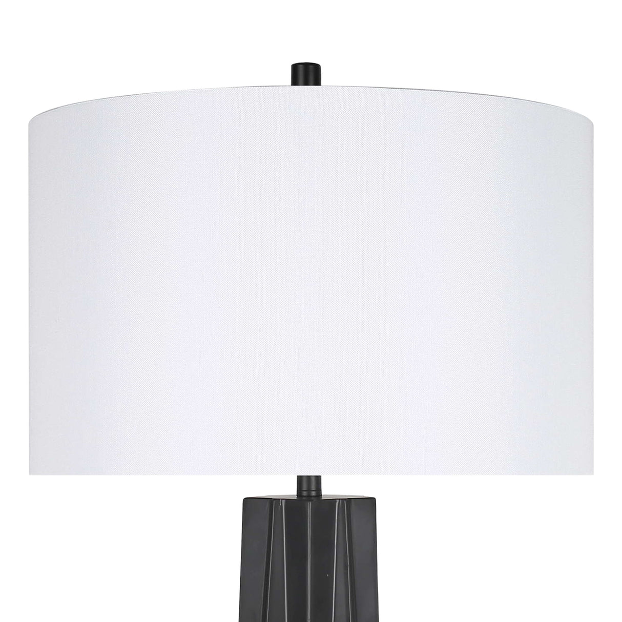 "Obsidian Glow" Metal Table Lamp (Set of 2) - Matte Black