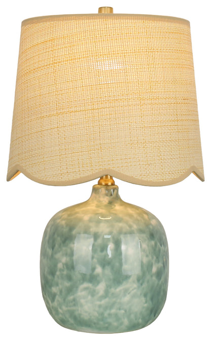 Seaglass Cove - 21 X 13 - Ceramic Accent Lamp (Set of 2) - Aqua Green, White