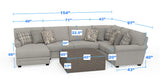 Livingston - Sectional With Comfort Coil Seating, 40" Cocktail Ottoman And Accent Pillows Included