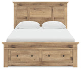 Makidern - Panel Storage Bed With 2 Under Bed Storage Units