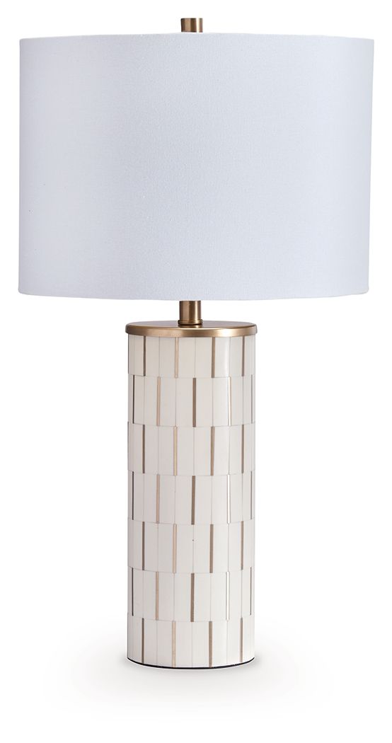 Faridworth - Poly Table Lamp - White / Gold Finish