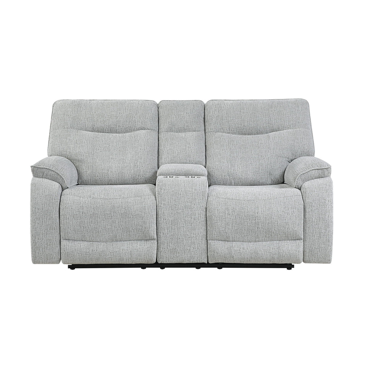 Chablis - Reclining Console Loveseat - Mist Gray